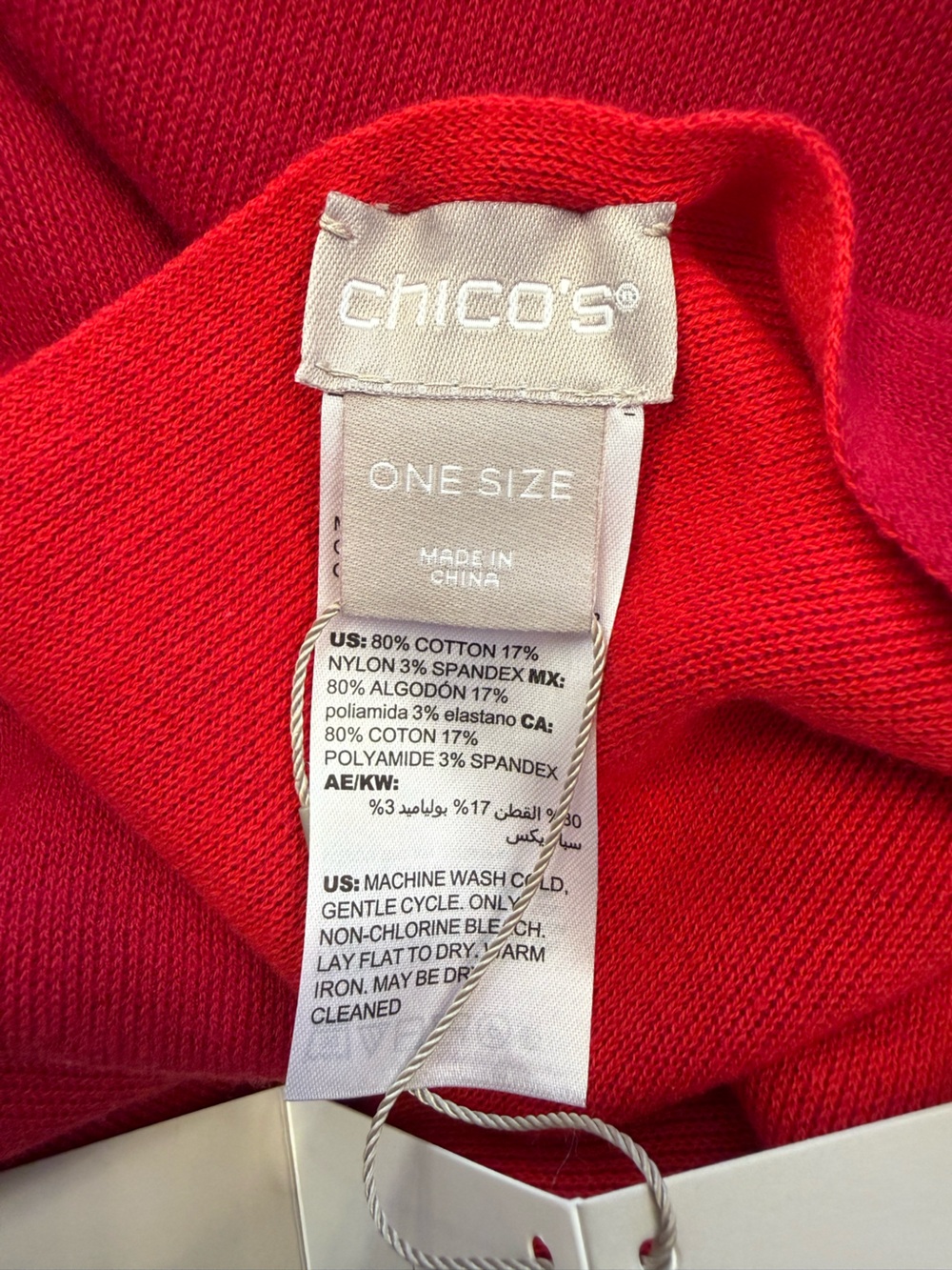 Chico's Red Draped Wrap Scarf - Picture 5 of 5